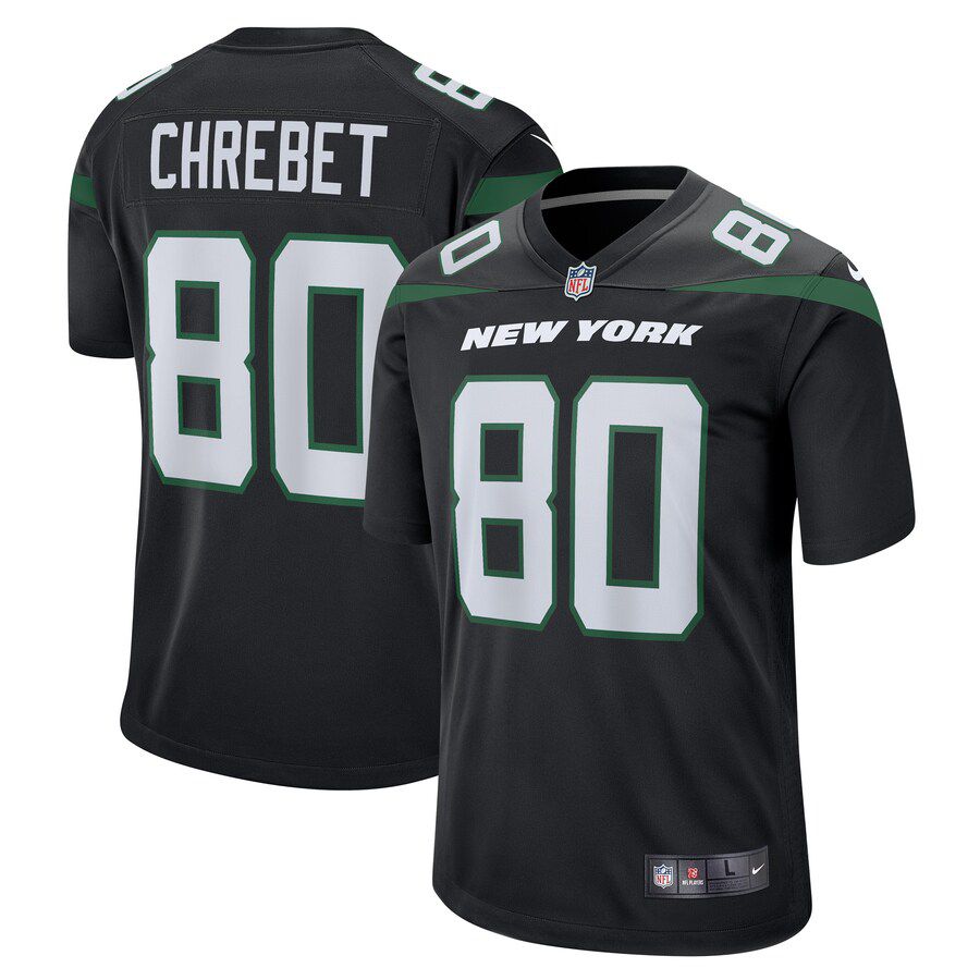 Men New York Jets 80 Wayne Chrebet Nike Black Game Retired Player NFL Jersey